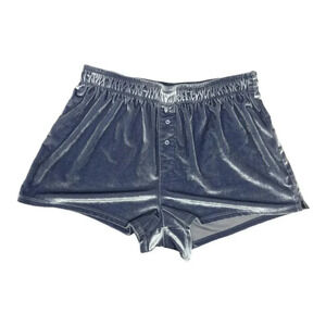 PINK by Victoria Secret Blue Gray Cozy Velvet Lounge Shorts‎ Size Small